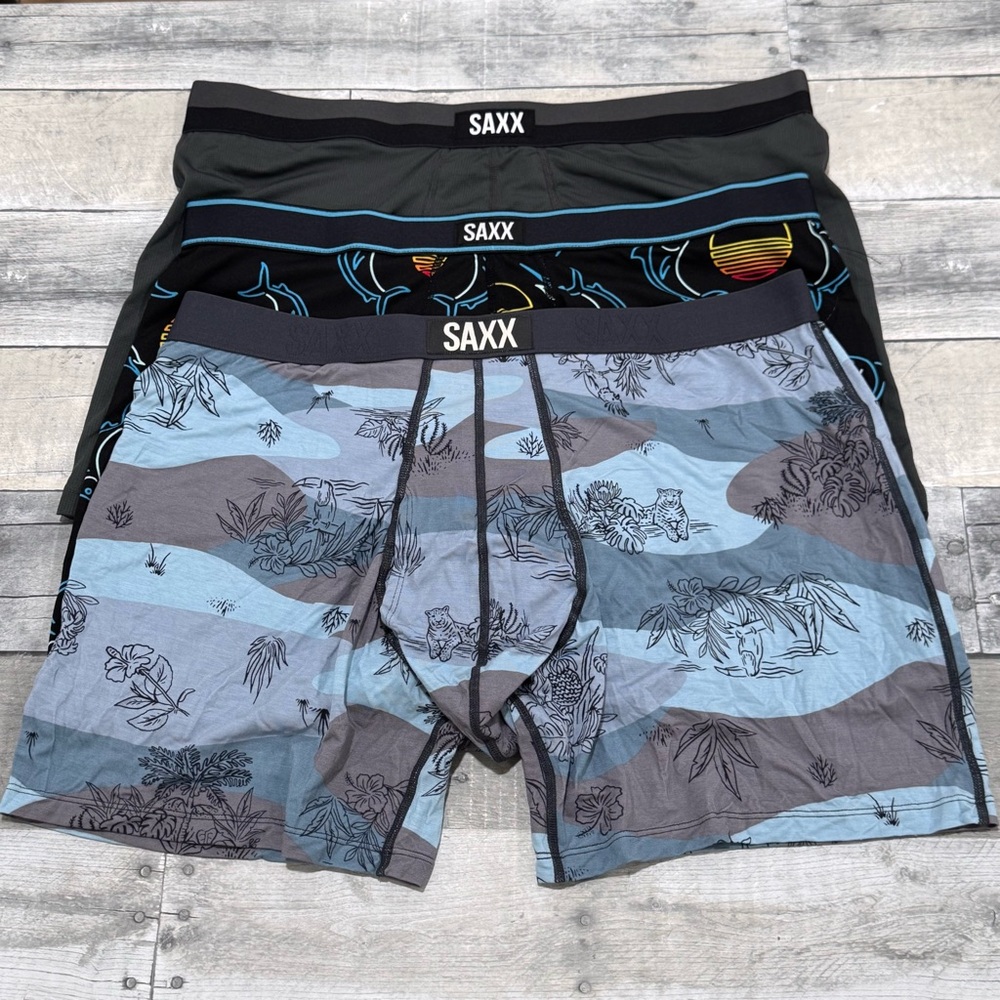 SAXX 3-PACK BOXER BRIEF MENS UNDERWEAR - ASSORTED COLORS & STYLES - SZ - XL